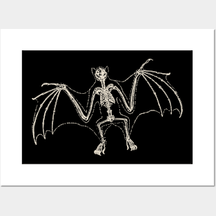 Flying Bat Skeleton Halloween Posters and Art